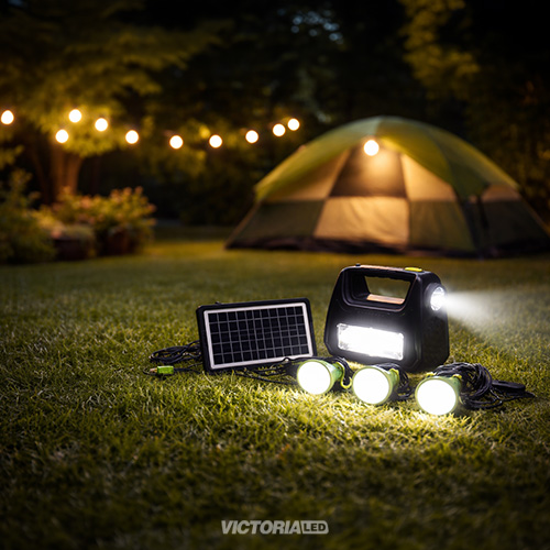 KIT SOLAR PORTATIL LINTERNA/3FOCOS3W/USB