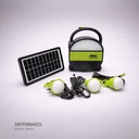 KIT SOLAR PORTATIL LINTERNA/3FOCOS3W/USB