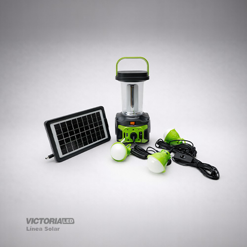 KIT SOLAR PORTATIL LINTERNA/3FOCOS3W/USB