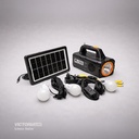 KIT SOLAR PORTATIL LINTERNA/3FOCOS3W/USB/RADIO/MP3/BLUETOOTH