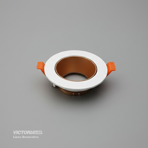 CARCASA REDONDA 90X30MM BLANCO/GOLD 100U/C