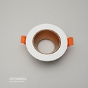 CARCASA REDONDA 90X30MM BLANCO/GOLD 100U/C