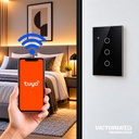 SMART INTERRUPTOR TRIPLE WIFI TUYA NEGRO 86U/C