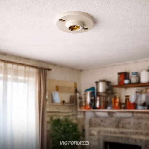 BOQUILLA PLAFÓN DE PLASTICO E27 250V 1.2A 150W BLANCO 10U/C