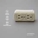 TOMACORRIENTE DOBLE SOBREPUESTO 15A 125V IVORY 10 U/C