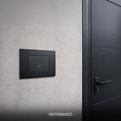 PULSADOR TIMBRE 16A 125/250V PC NEGRO 10U/C