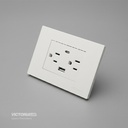 TOMACORRIENTE DOBLE + UBS*1 + TIPO C*1 16A 125/250V PC BLANCO 5U/C