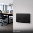 TOMACORRIENTE DOBLE 16A 125/250V PC NEGRO 10U/C