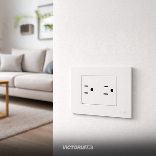 TOMACORRIENTE DOBLE 16A 125/250V PC BLANCO 10U/C