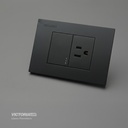 MIXTO INTERRUPTOR + TOMACORRIENTE 16A 125/250V PC NEGRO 10U/C