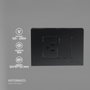 MIXTO INTERRUPTOR + TOMACORRIENTE 16A 125/250V PC NEGRO 10U/C