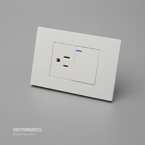 MIXTO INTERRUPTOR + TOMACORRIENTE 16A 125/250V PC BLANCO 10U/C