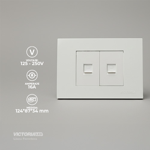 TOMA RJ45 CAT5 + CAT6 PC BLANCO 10U/C
