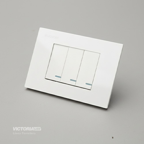 INTERRUPTOR TRIPLE CONMUTABLE 16A 125/250V PC BLANCO 10U/C