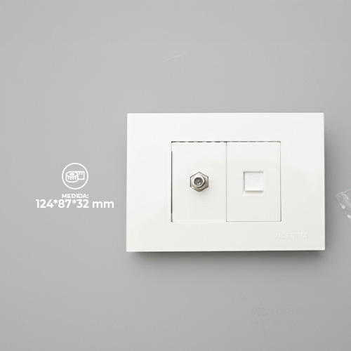 TOMA TV + RJ45 CAT5 PC BLANCO 10U/C