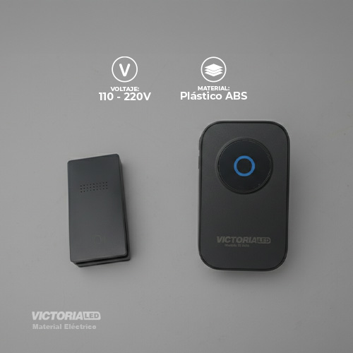 TIMBRE INALAMBRICO KINETICO NEGRO 110/240V 100U/C