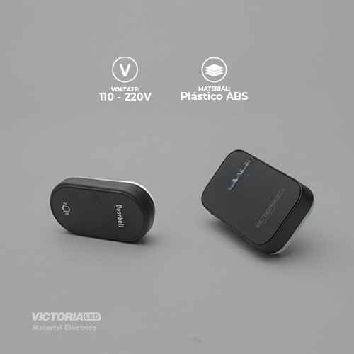 TIMBRE INALAMBRICO KINETICO NEGRO 110/240V 100U/C