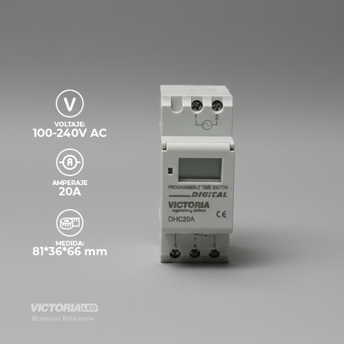 VICTORIA LED TIMER 100-240V AC 20A BLANCO 100U/C