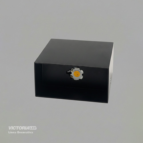 APLIQUE DE PARED IP20 2*3W 3000K NEGRO 100*100MM AC85-265V