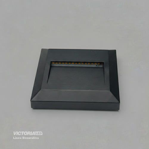 APLIQUE DE PARED IP65 2W 3000K NEGRO 125*125MM