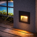 APLIQUE DE PARED IP65 2W 3000K NEGRO 125*125MM