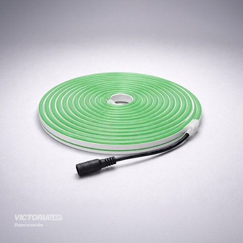CINTA NEON 5M VERDE IP65 AC100-240V DC12V