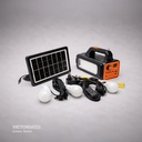 KIT SOLAR PORTATIL LINTERNA/3FOCOS3W/USB/RADIO/MP3/BLUETOOTH