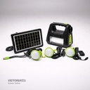 KIT SOLAR PORTATIL LINTERNA/3FOCOS3W/USB