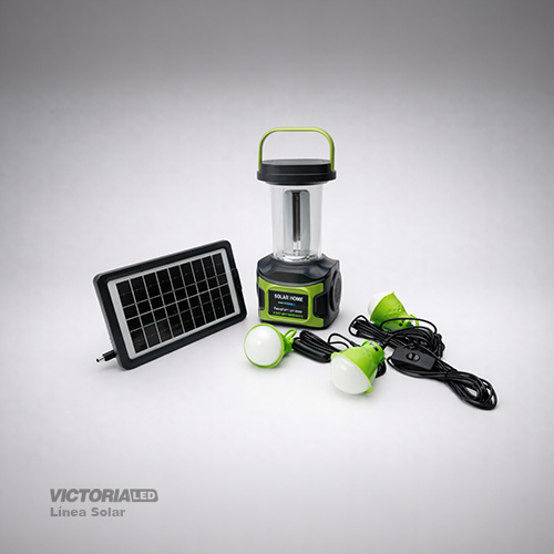 KIT SOLAR PORTATIL LINTERNA/3FOCOS3W/USB