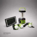 KIT SOLAR PORTATIL LINTERNA/3FOCOS3W/USB/RADIO/MP3/BLUETOOTH