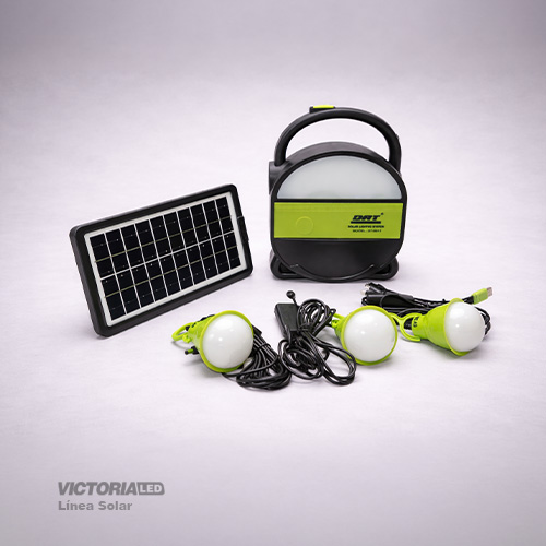 KIT SOLAR PORTATIL LINTERNA/3FOCOS3W/USB