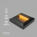 APLIQUE DE PARED IP65 2W 3000K NEGRO 125*125MM