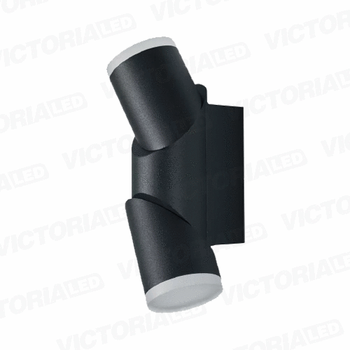 APLIQUE DE PARED IP65 5W 3000K NEGRO 2*COB