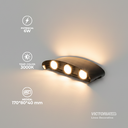 APLIQUE DE PARED IP65 6*1W 3000K NEGRO 170*80MM AC85-265V