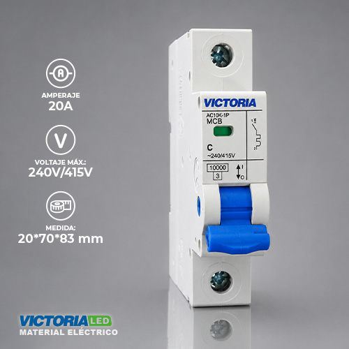 BREAKER VICTORIA LED AC 10K 1P 20A 12U/C