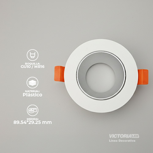 CARCASA REDONDA 90X30MM BLANCO/SILVER 100U/C