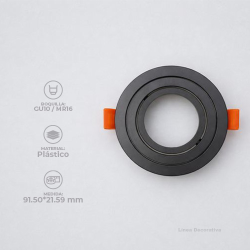 CARCASA REDONDA 92X30MM NEGRA 100U/C