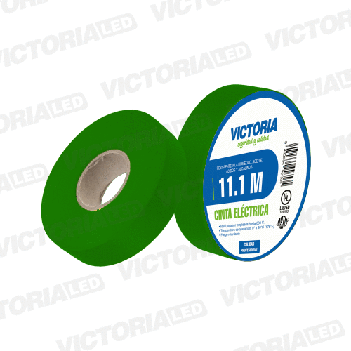 CINTA ELECTRICA VERDE 0.13X19X20.2M FUEGO RETARDANTE 200U