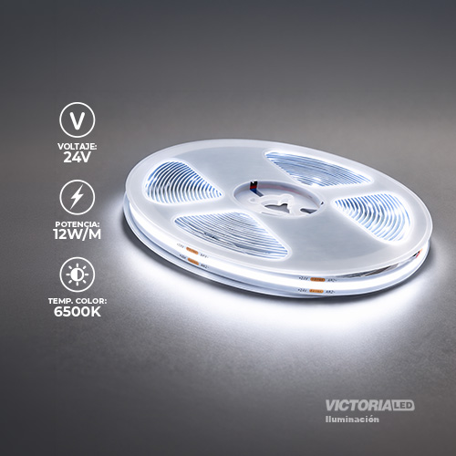 CINTA LED 5M 24V COB IP20 240LED 6000K 8MM 800L