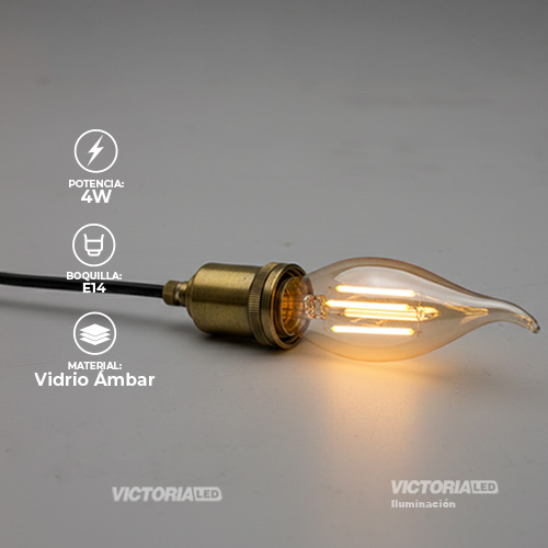 FOCO LED DECORATIVO VINTAGE 4W E14 110V TRANSPARENTE 100U/C