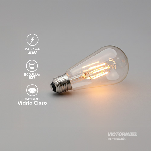 FOCO LED E27 4W 2700K 110V TRANSPARENTE