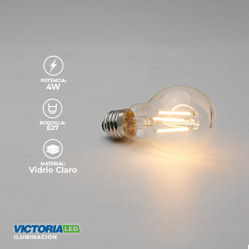 FOCO LED DECORATIVO VINTAGE 4W E27 110V TRANSPARENTE 100U/C