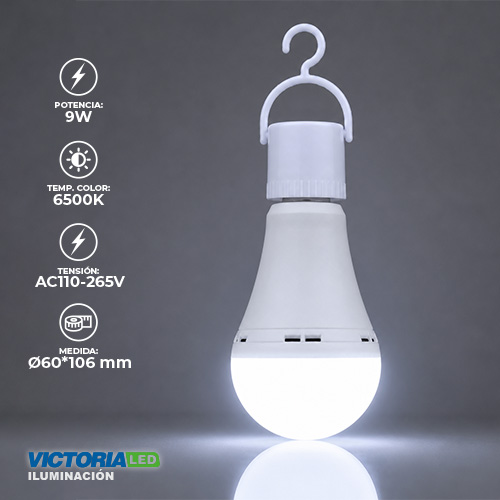 FOCO LED EMERGENCIA 9W 6500K 100U/C