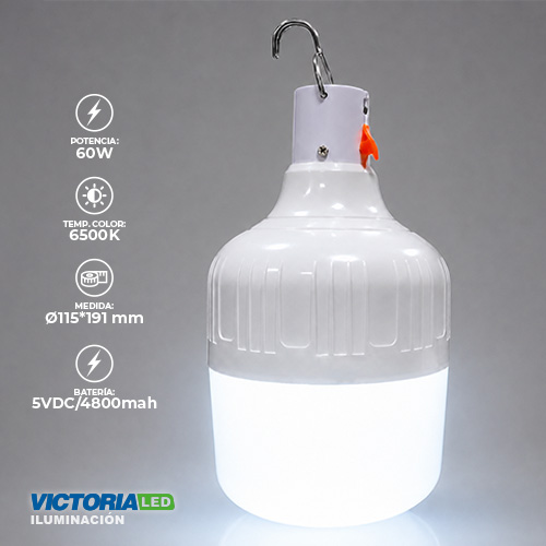 FOCO LED RECARGABLE 60W 6500K 50U/C