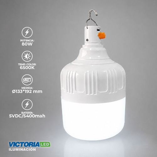 FOCO LED RECARGABLE 80W 6500K 50U/C