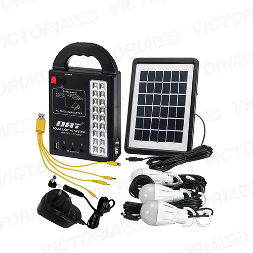 KIT SOLAR PORTATIL LINTERNA/3FOCOS3W/USB