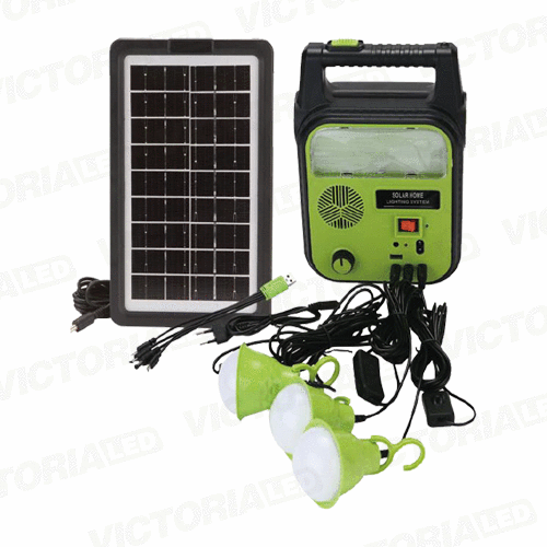 KIT SOLAR PORTATIL LINTERNA/3FOCOS3W/USB