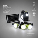 KIT SOLAR PORTATIL LINTERNA/3FOCOS3W/USB/RADIO/MP3/BLUETOOTH
