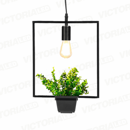 LAMPARA DECORATIVA DE TECHO 1*E27 METAL NEGRO