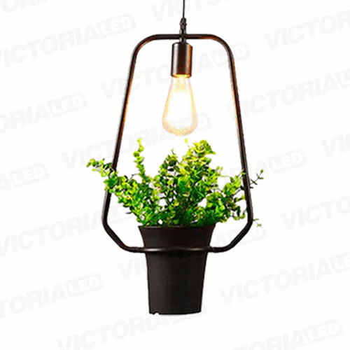 LAMPARA DECORATIVA DE TECHO 1*E27 METAL NEGRO